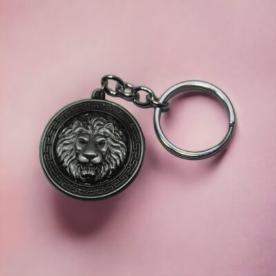 lion keychain, lion face
