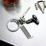 Hair Dressing tools Keychain include with comb, Hair dryer and scissors
