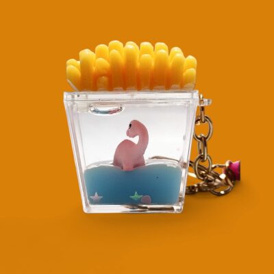 Cute Fries Keychain in Polymer Glass, Beautiful keychain, keychain for bike, gift keychain