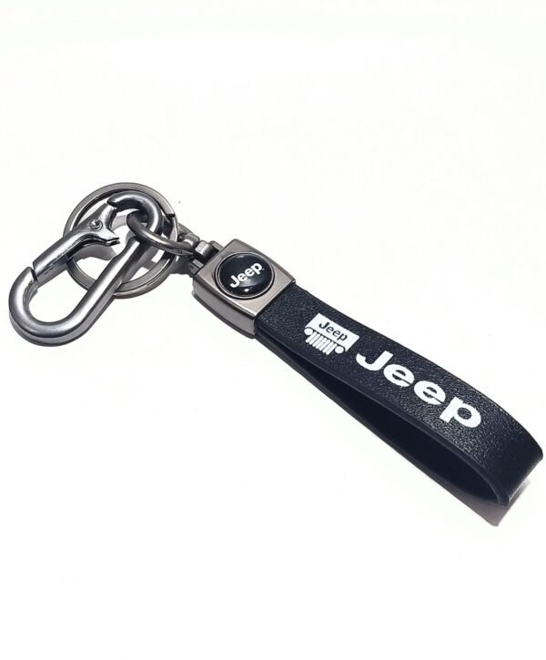 Jeep Brand Car Keychain in Fox leather