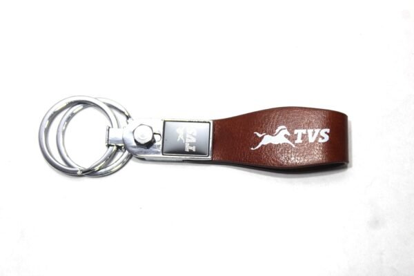 Premium Soft Bike Leather Keychain, Men & Women For TVS Bikes