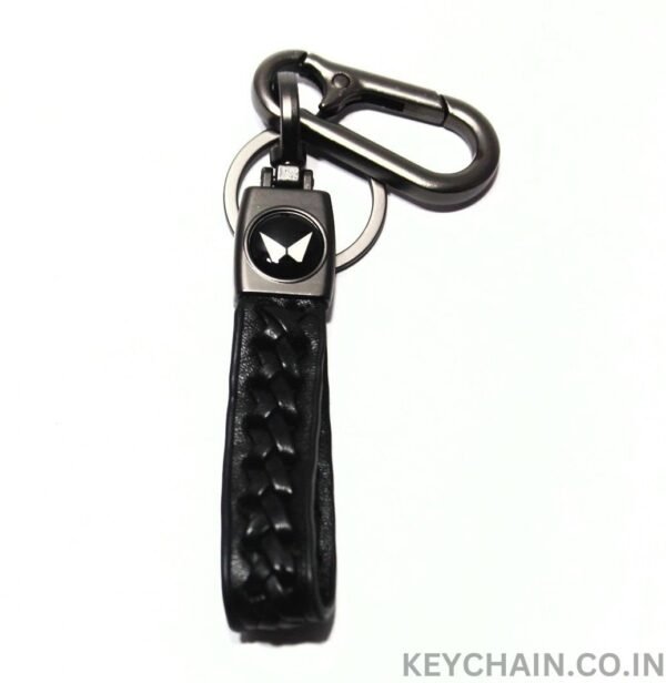 Mahindra Logo Keychain in leather strap
