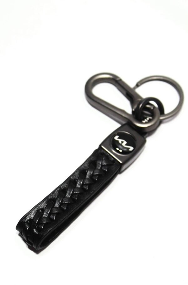 Kia car keychain in leather with metal