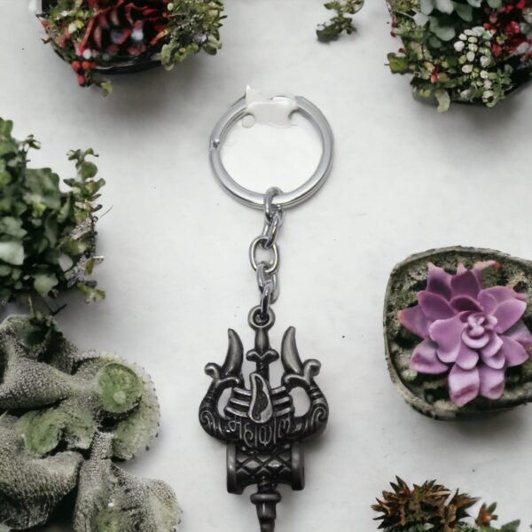 Mahadev Trisula Carbon Keychain