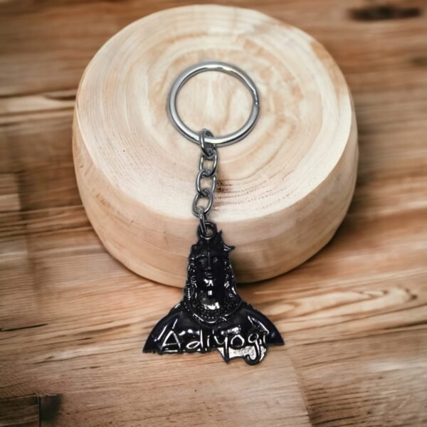 The Adiyogi Shiva model black keychain