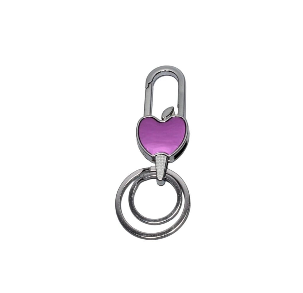 Heart mirror metal hook keychain