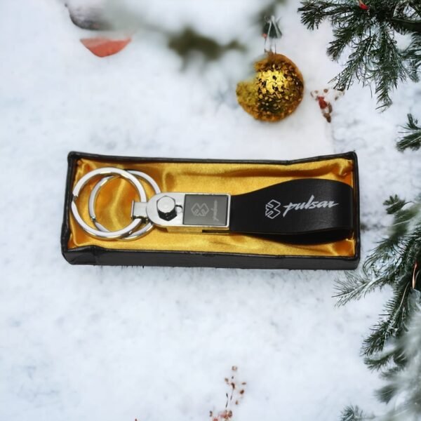 Bajaj Pulsar bike Metal hook with leather strap keychain