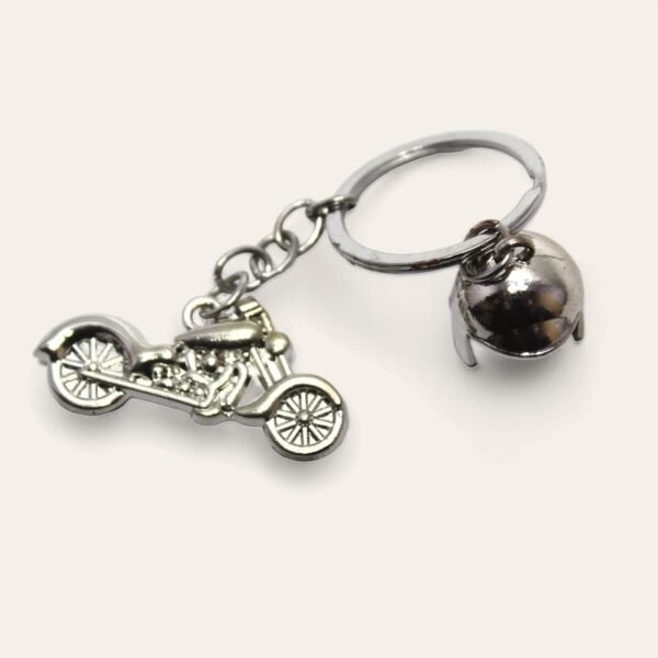 Unique Rider Metal Bike keychain with Metal Helmet