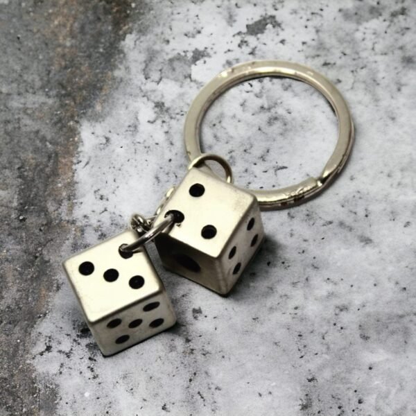The Dice games keychain in solid metals