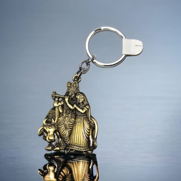 The Radha Krishna holistic appeal keychain in metal
