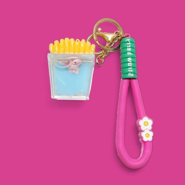 Cute Fries Keychain in Polymer Glass