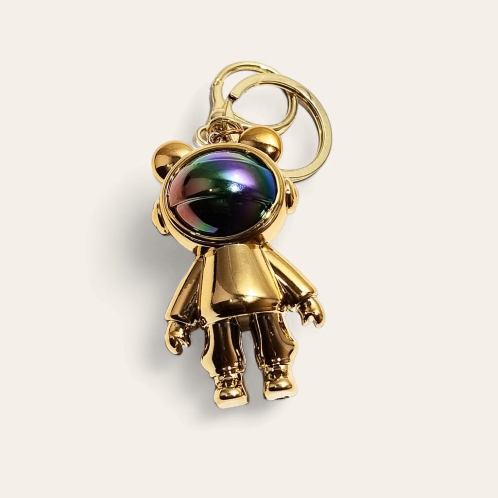 Golden Ball Teddy Bear Keychain Online