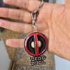 Deadpool Metal Keychain, Marvel Deadpool Keychain, Deadpool Logo Keychain, Metal Superhero Keychain, Red White Black Deadpool Keychain, Premium Deadpool Keychain, Marvel Collectible Keychain, Bike Keychain, Deadpool Mask Keychain, High Edition Paint Finish Keychain, Keychain.co.in, Marvel Fan Gift, Deadpool Merchandise, Comic Character Keychain, Metal Keychain for Bags and Keys