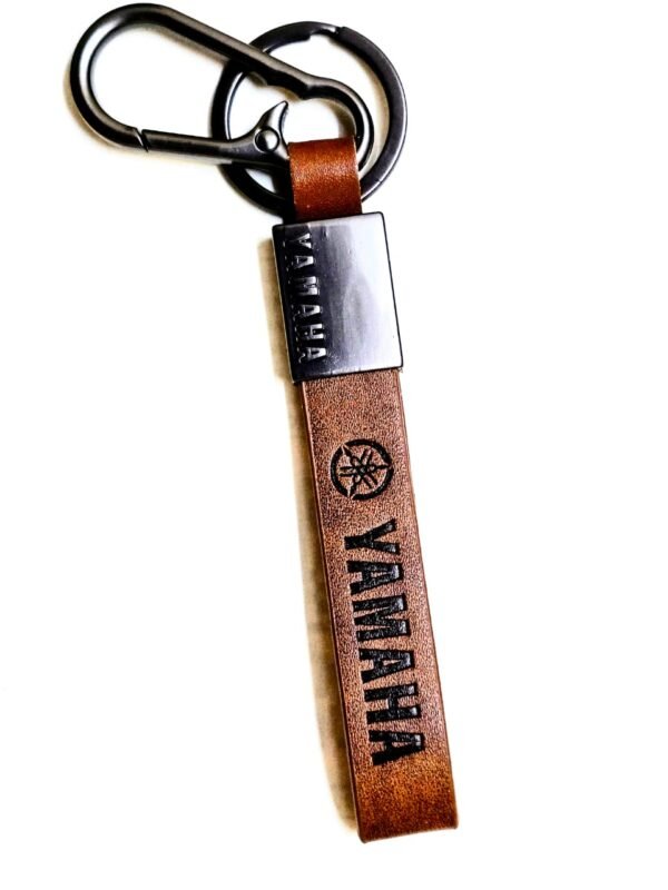 Yamaha bike keychain in metal and leather buy from keychain.co.in